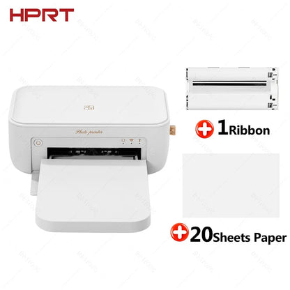 300dpi Color Photo Printer Wifi 4x6 Inch Sublimation Transfer Bluetooth Wireless Print Maker with Ribbon and Color Photo Papers