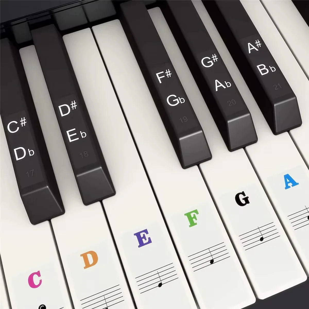 Autocollants pour clavier de piano, étiquettes pour 37 49 54 61 88, blanc et noir prédire, musique électronique