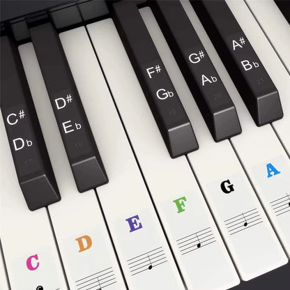 Autocollants pour clavier de piano, étiquettes pour 37 49 54 61 88, blanc et noir prédire, musique électronique