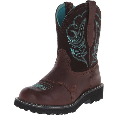 Embroidered Cowboy Boots For Men Women Pu Leather Boots Lightweight Comfortable Western Boots Zapatos De Hombre Size 35-42