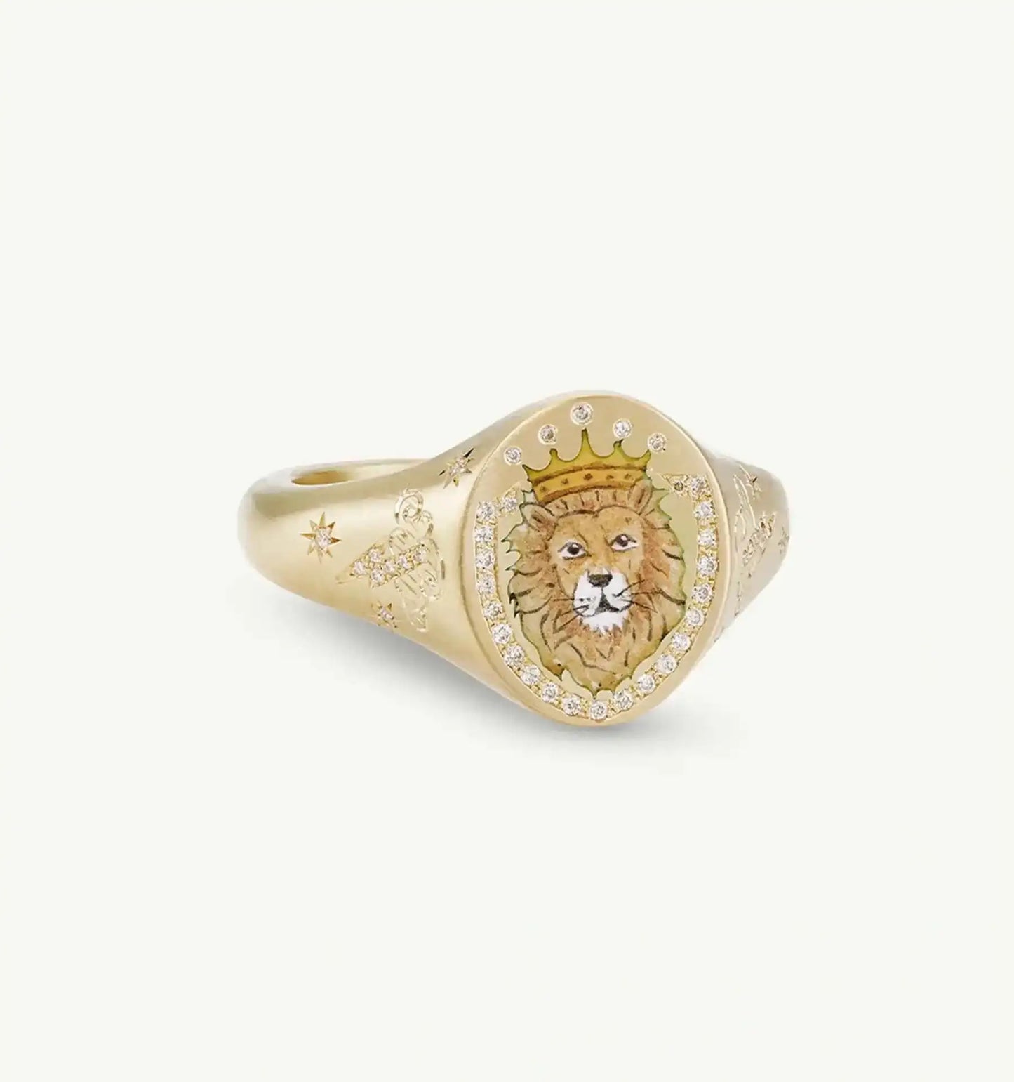 Fashionable and popular stainless steel painted ring, for Valentine's Day, Lion, Mermaid, Love, gold plated, women's jewelry, тильц®