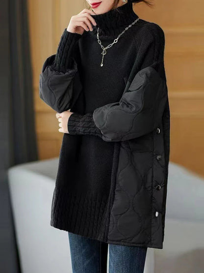 Women's Long Sleeve Turtleneck Sweater Autumn Winter Loose Knitted Sweaters Korean Casual Oversized Ladies Pullover Clothing