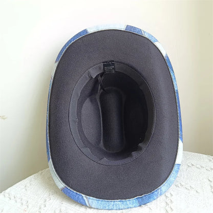 Chapeau de cowboy de style ethnique, tendance, chic, unisexe, couleur unie, avec décoration en forme de taureau, style western