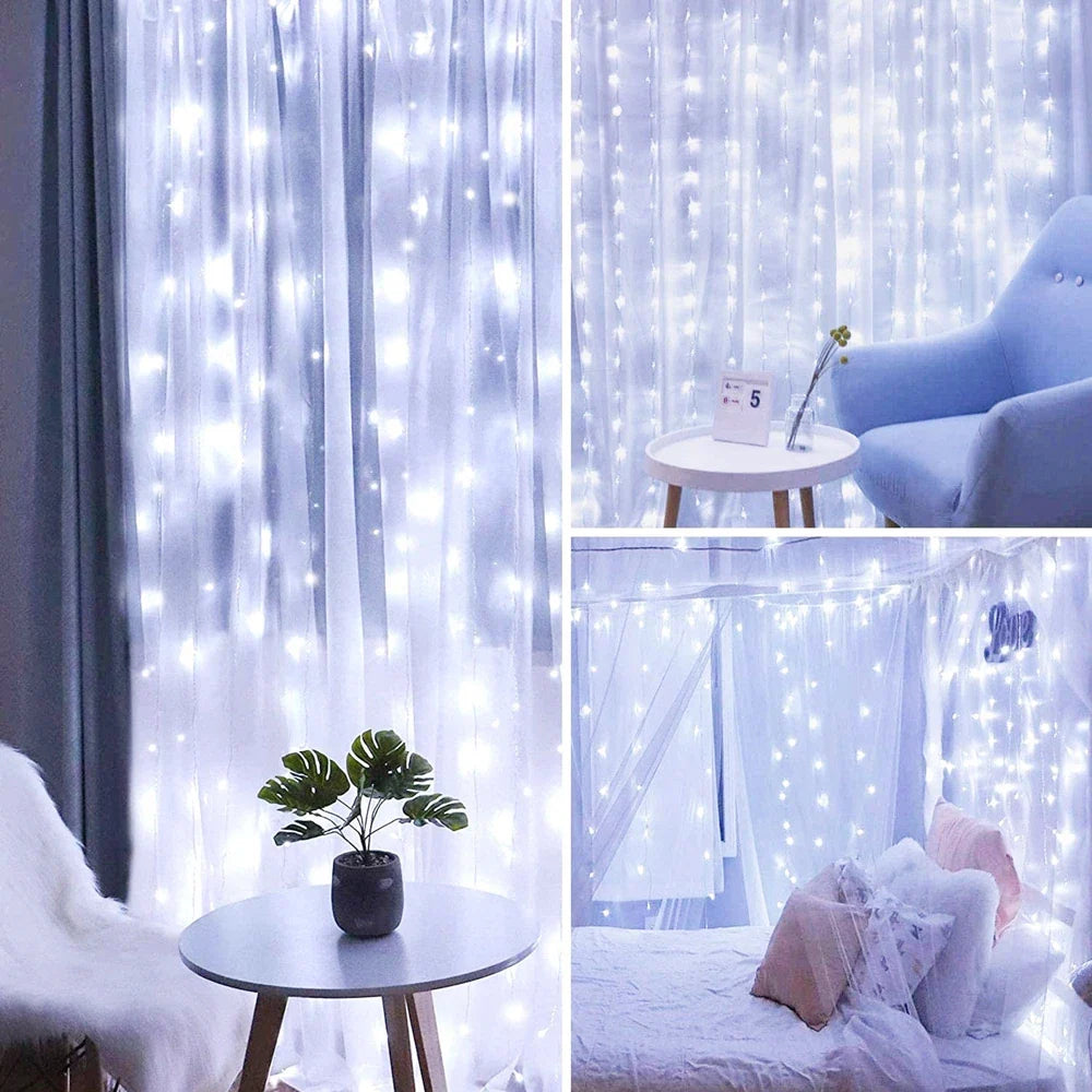 1pc USB 3x3/3*2/3*1 LED rideau chambre lumières guirlande de noël fée lumière feston mariage maison chambre décoration éclairage