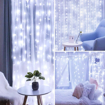 1pc USB 3x3/3*2/3*1 LED rideau chambre lumières guirlande de noël fée lumière feston mariage maison chambre décoration éclairage