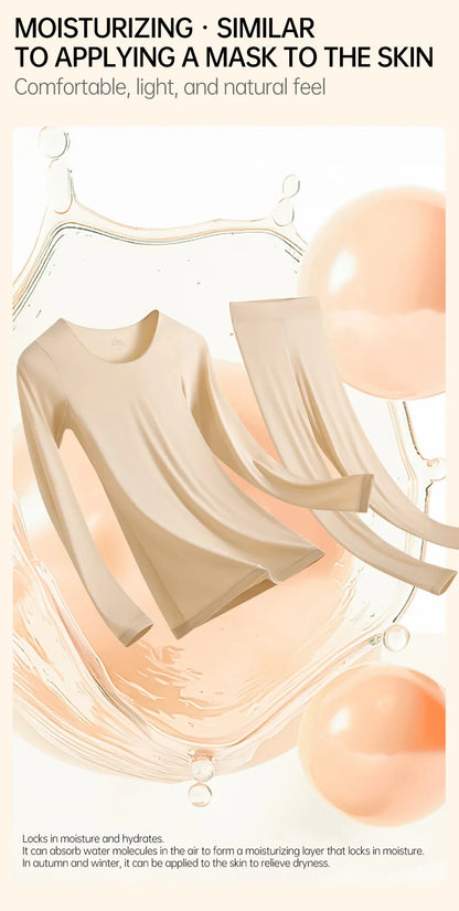POKARLA 1 ensemble de sous-vêtements thermiques chauds intimes Sexy longs Johns femmes en forme de ensembles femme col moyen vêtements de mise en forme thermique