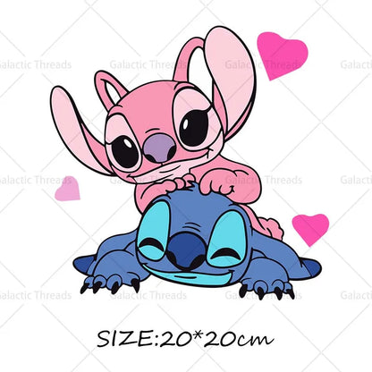 Stitch Lilo Iron on Decals Heat Press Patches Thermal Transfer Stickers for Clothes DIY Ironing Prints