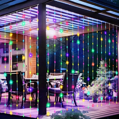 USB Curtain String Lights 8 Lighting Modes LED Light for Outdoor Garden Wedding Christmas New Year Home Decoration
