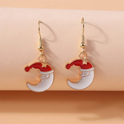 Fashion Merry Christmas Tree Deer Snowflake Santa Claus Drop Earrings for Women Girls New Year Party Festival Jewelry Gifts