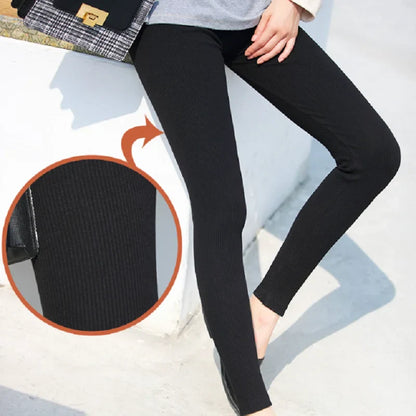 Women's Warm Winter Leggings, Thick Fleece Thermal Pants, Slim, High Waist, Elastic Tights, Solid Colors