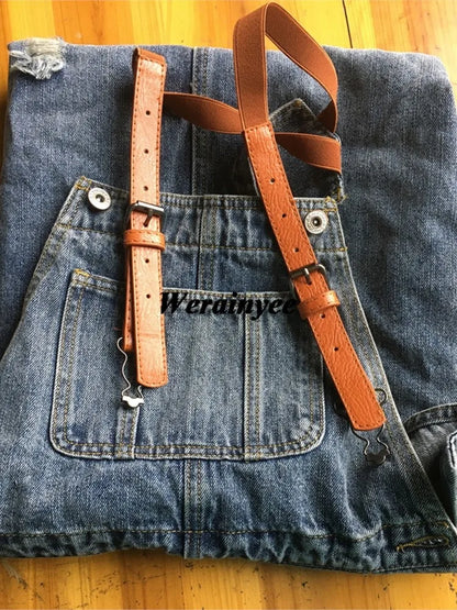Robe longue en jean décontractée pour femmes, robe en jean délavé avec trous, robe en jean déchiré vintage à bretelles pour femmes