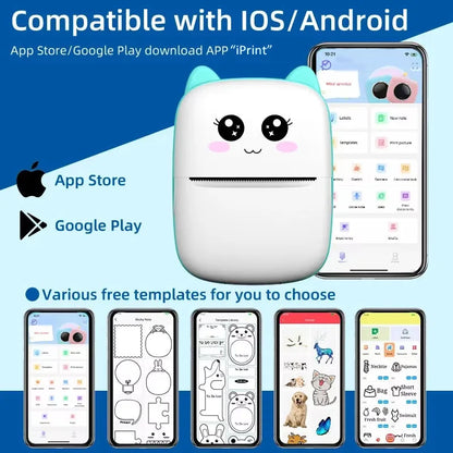 MINI Portable Thermal Printer Wireless Memo Label Machine 200dpi Bluetooth Inkless Pocket Imprimante Phone Notes Printing Paper