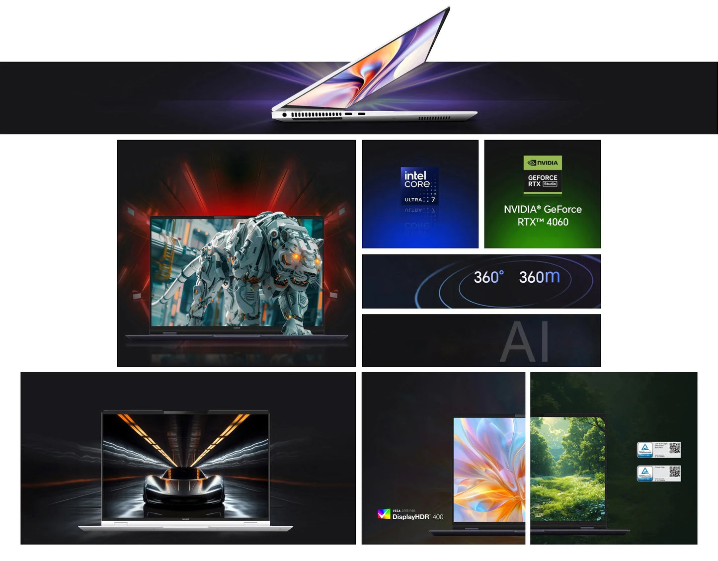 HONOR MagicBook Pro 16 HUNTER 2024 DRA-54 Gaming Laptop Intel Ultra 5/7 NVIDIA RTX 4060 1TB 16" Inch 3K 165Hz Gamer Computer PC