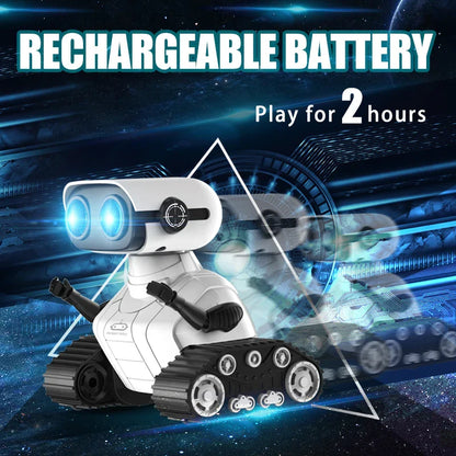 Ebo Robot jouets Robot RC Rechargeable pour enfants garçons et filles jouet télécommandé avec musique et yeux LED cadeau pour enfants