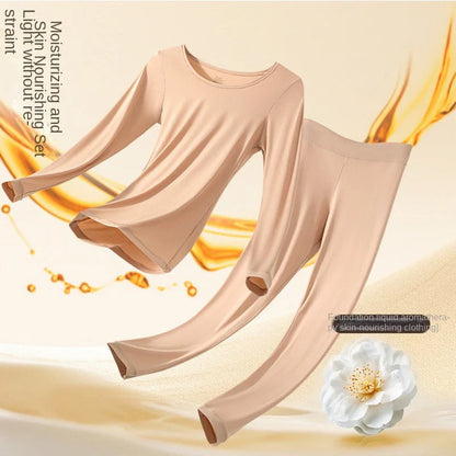 Chemises de soins de la peau à l'acide hyaluronique, appairage thermique d'hiver, sous-vêtements Ultra-fins à manches longues à haute élasticité, ensembles de couches de Base pour femmes