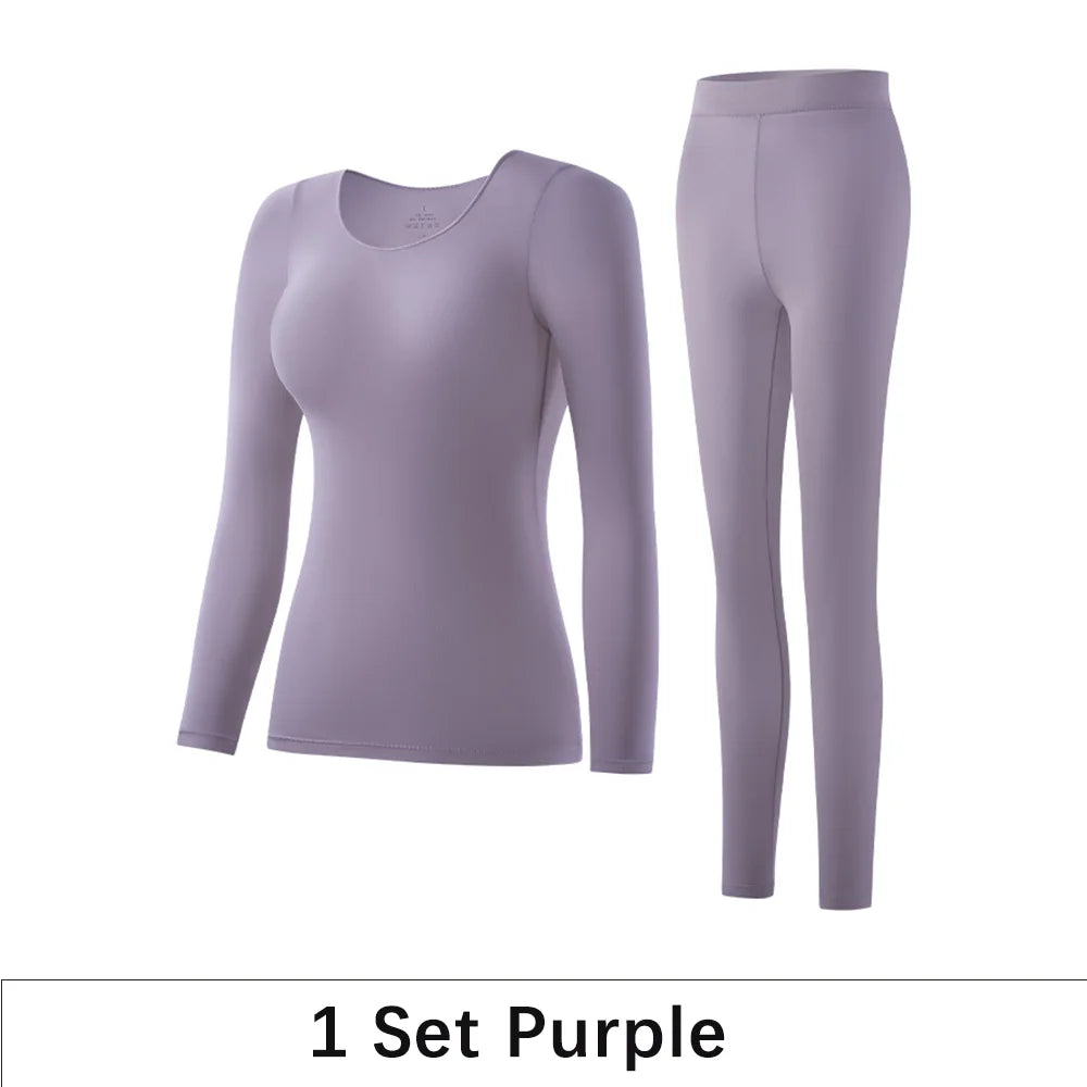 POKARLA 1 ensemble de sous-vêtements thermiques chauds intimes Sexy longs Johns femmes en forme de ensembles femme col moyen vêtements de mise en forme thermique