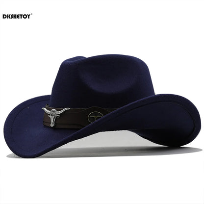 Chapeaux de Cowboy à la mode, chapeau Panama de Cowgirl à large bord avec ceinture rétro pour déguisement de fête