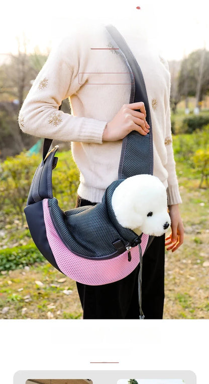 Sac à dos pour animaux de compagnie, sac de transport de voyage portable, sac à bandoulière extérieur mains libres adapté aux fournitures pour animaux de compagnie de chat et de chien