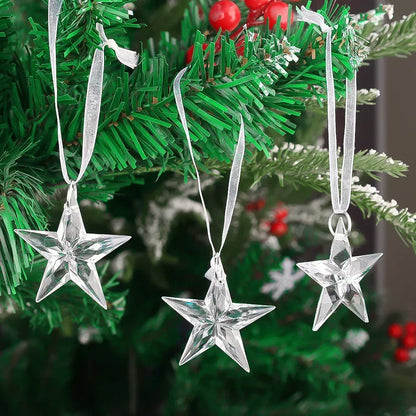 Ornement suspendu de noël en cristal acrylique, 2 à 12 pièces, ange brillant, flocon de neige, pendentif de glaçon pour décorations de fête de noël et du nouvel an