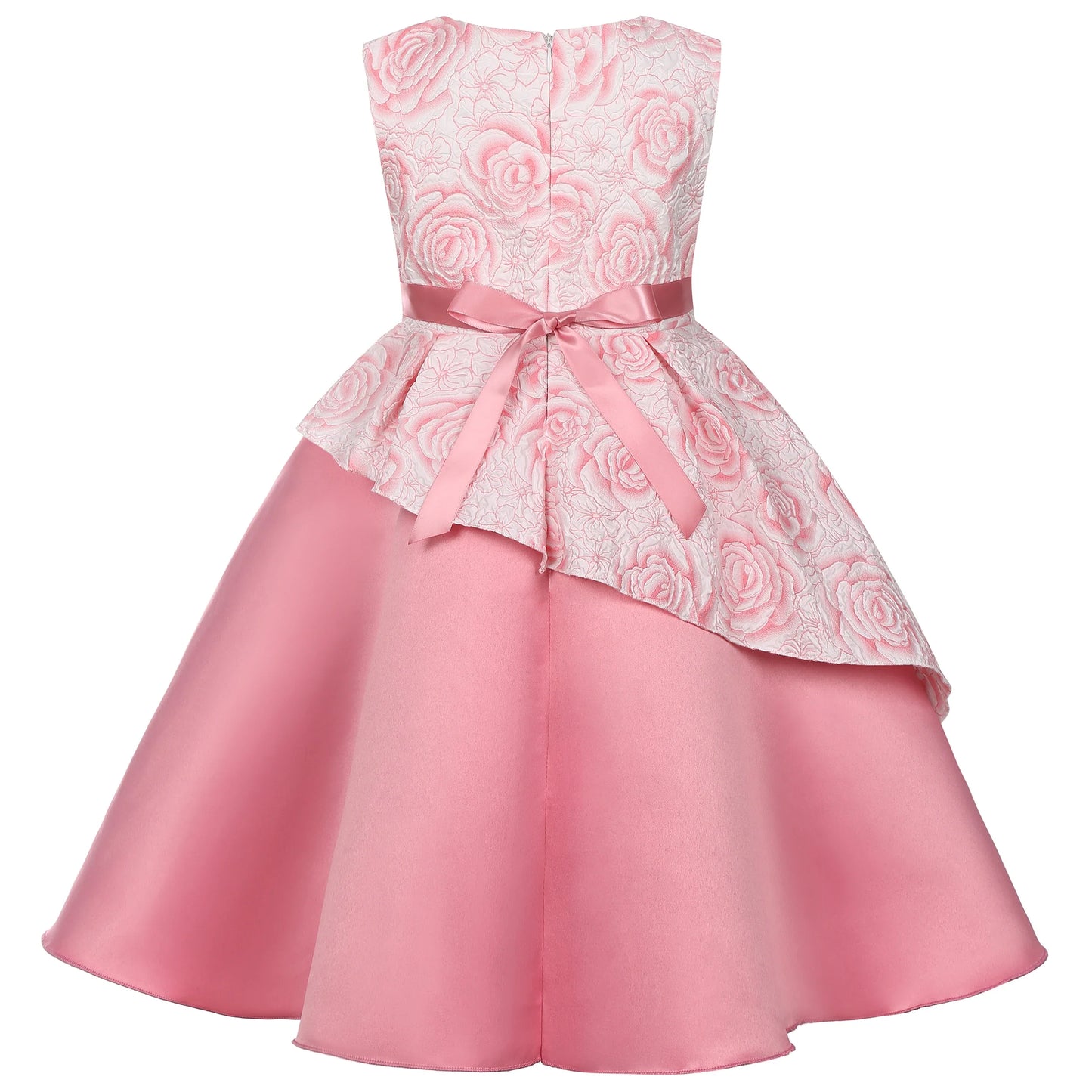 Robe de soirée pour fille - Robe de danse élégante de style princesse à fleurs - Robe de fête d'anniversaire, robe de mariée, robe de demoiselle d'honneur