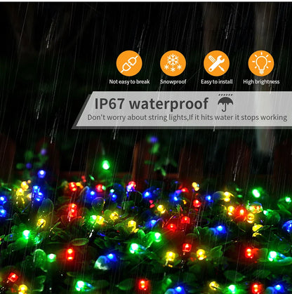 Guirlande lumineuse LED Twinkle Star 100M 50M étanche 8 modes d'éclairage pour jardin extérieur, pelouse, sapin de Noël, décoration de festival