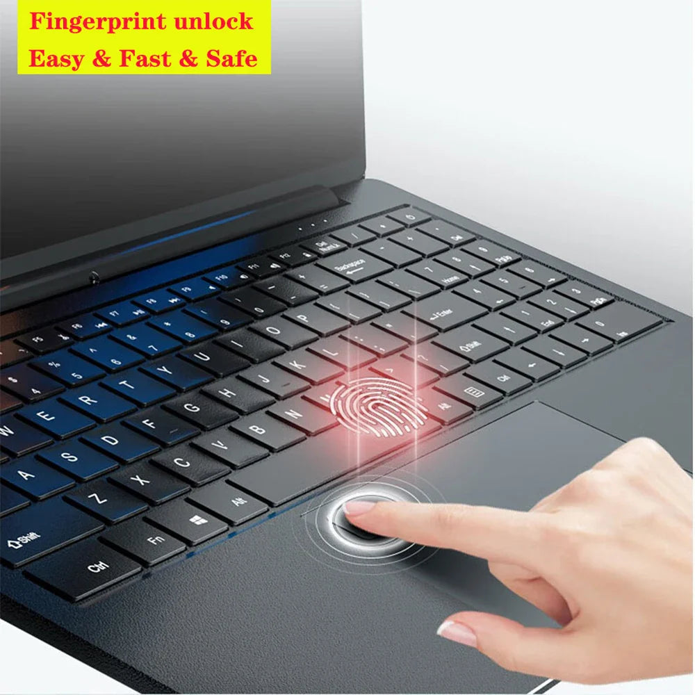 Ordinateur portable 15,6 pouces Windows 11 le moins cher de 2023, 16 Go de RAM, 1 To/512 Go/256 Go SSD, déverrouillage par empreinte digitale, pour le jeu