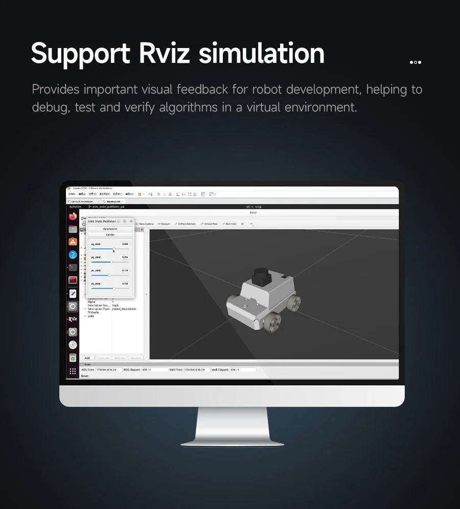 Micro ROS dos Robot Voiture ROS2-Humble PC Machine Virtuelle Système AI Lidar SLAM Cartographie Navigation DIY Kit Électronique