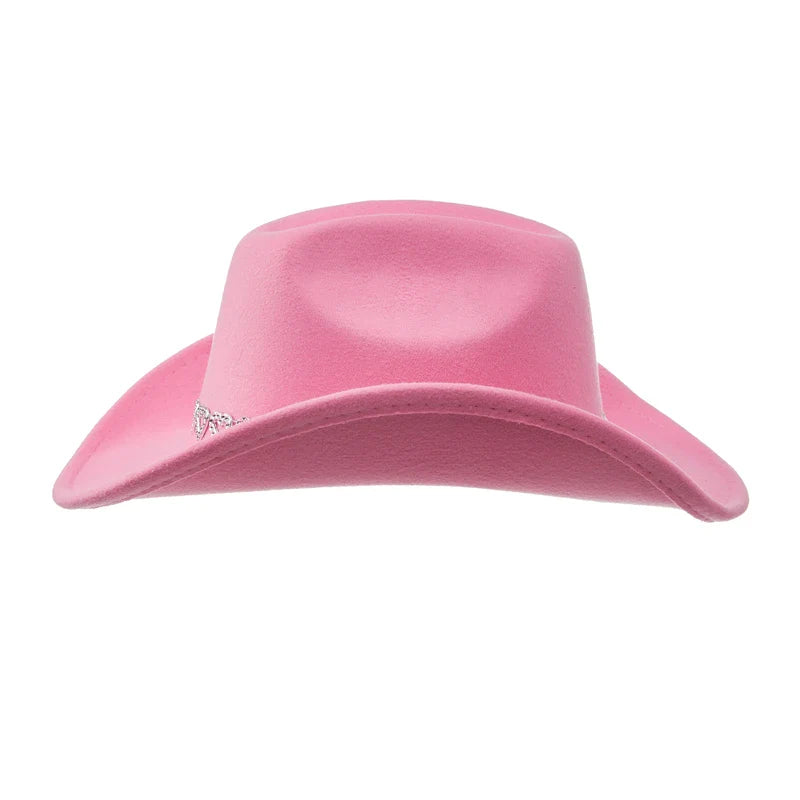 Chapeau de Cowgirl en strass pour femmes, Style occidental rétro, chapeau de soleil à large bord, casquettes de fête à thème