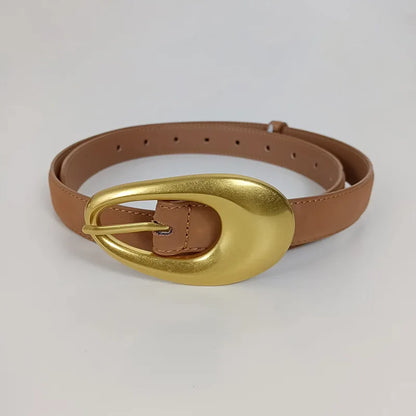 Ceinture en cuir véritable doré pour femme, ceinture de cow-girl occidentale, haute qualité, élégante, mode féminine, affaires, cerf, E27