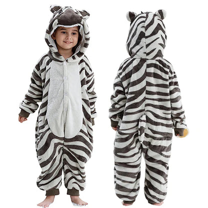 MICHLEY Pyjama grenouillère en flanelle pour Halloween, hiver, avec capuche, pour enfants, déguisement familial, combinaison de nuit, robe de chambre pour garçons et filles