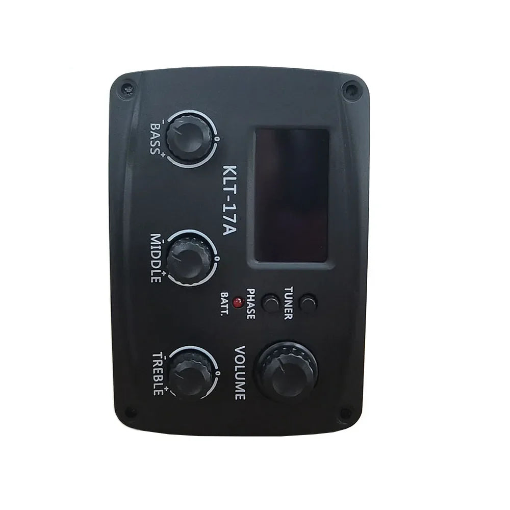 Préampli EQ pour guitare acoustique KLT-17A, 70x48mm, avec accordeur numérique, égaliseur EQ à 3 bandes avec accordeur, micro de guitare