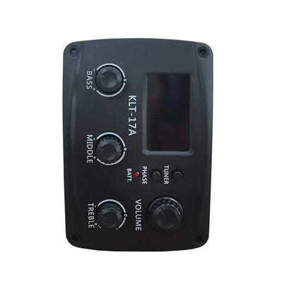 Préampli EQ pour guitare acoustique KLT-17A, 70x48mm, avec accordeur numérique, égaliseur EQ à 3 bandes avec accordeur, micro de guitare