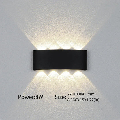 Mur LED lumière extérieure intérieure 2W 4W 6W 8W 10W AC85-265V haut vers le bas blanc noir lumière moderne pour maison jardin chambre couloir