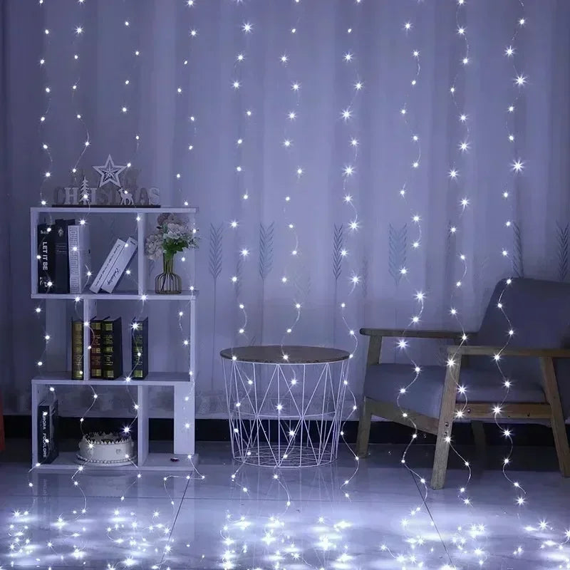 Rideau USB LED guirlandes lumineuses 3/4/6M télécommande chambre vacances mariage anniversaire noël décoration fée guirlande lampe