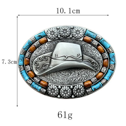 Chapeau de cowboy avec boucle de ceinture, style occidental