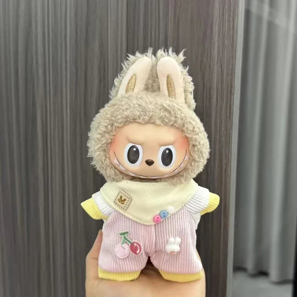 Labubu Doll Clothes Enamel Labu Cloth 17cm Doll Cute Dress-up Climbing Clothes Skirt Plush Toy Clothes