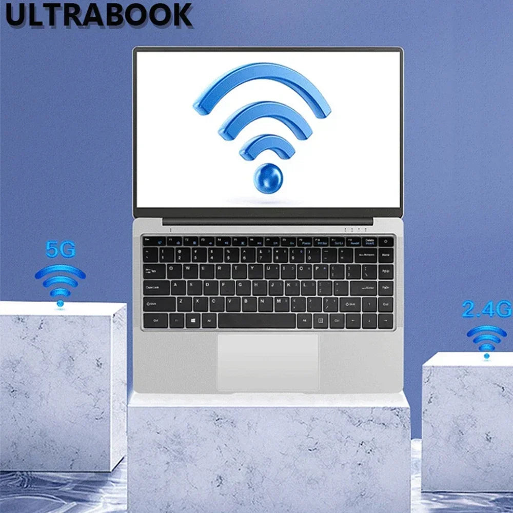 14.1" Student Laptop Intel Celeron N4000 128GB-1TB SSD  Win11 ProDual-Core Portable Notebook Lightweight Study PC Fast Shipping