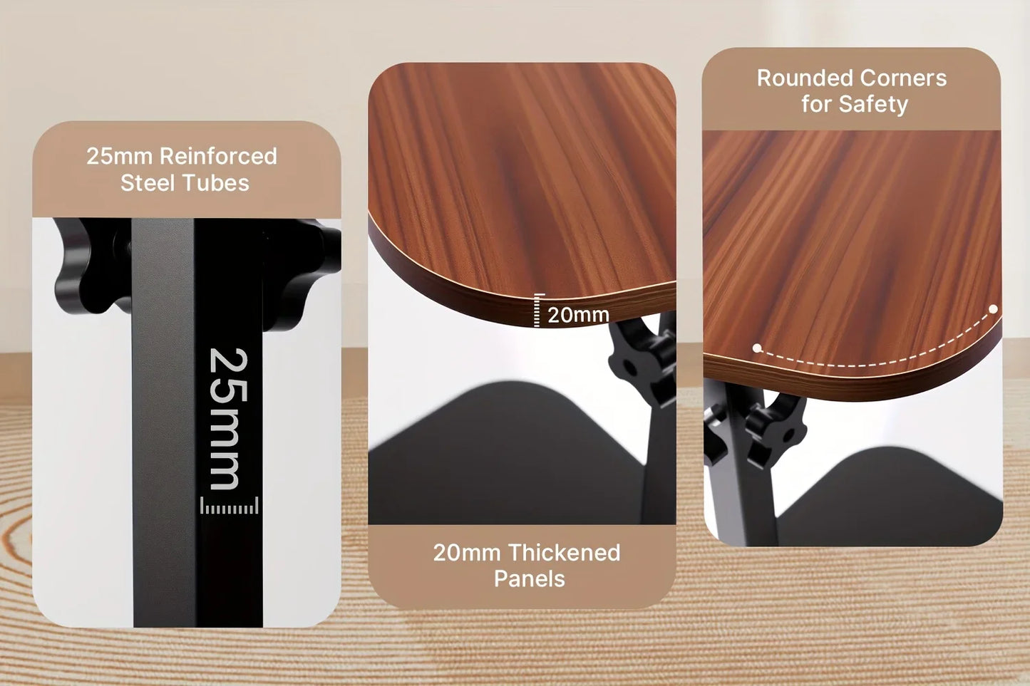 [Table d'ordinateur portable moderne] Table d'appoint moderne en forme de C à hauteur réglable |    360 °   Table rotative pour ordinateur portable, parfaite pour le canapé