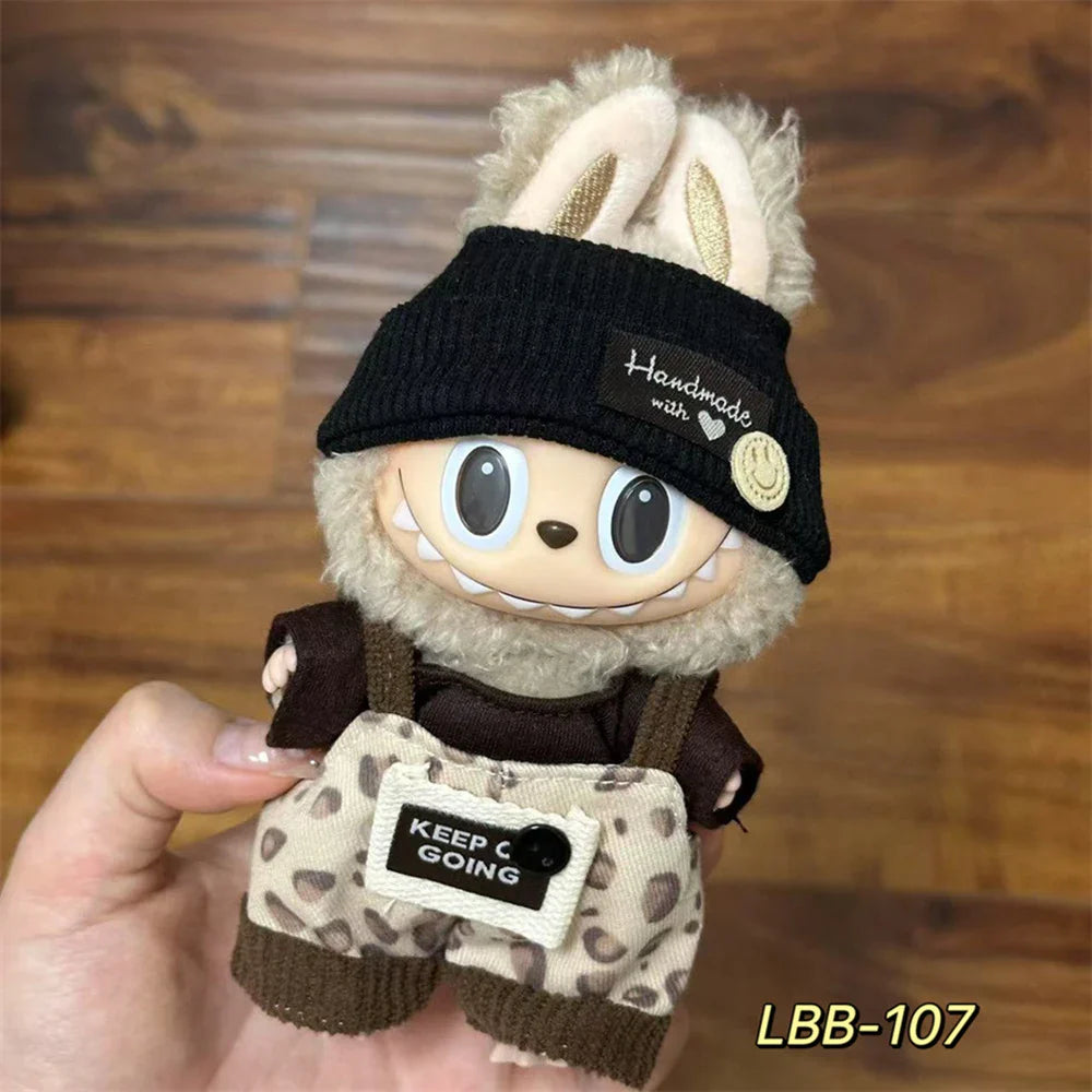 Peluche Labubu 15-17cm Vêtements de poupée Accessoires Labubu Set de vêtements cool et beau Cadeaux