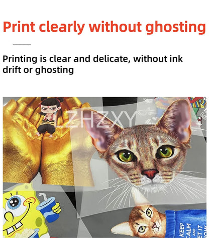 The white ink heat transfer printer is a micro-piezoelectric nozzle heat transfer printer that first colors and then white