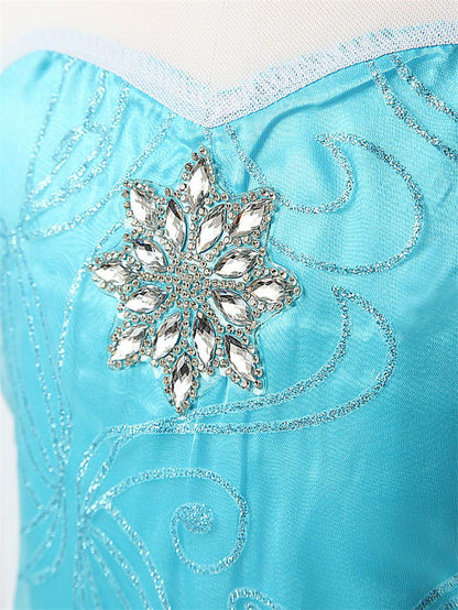 Costume Elsa pour filles 2025 Blanc Paillettes Fête Carnaval Vêtements Enfants Halloween Cosplay Robe Princesse Elsa Reine des Neiges
