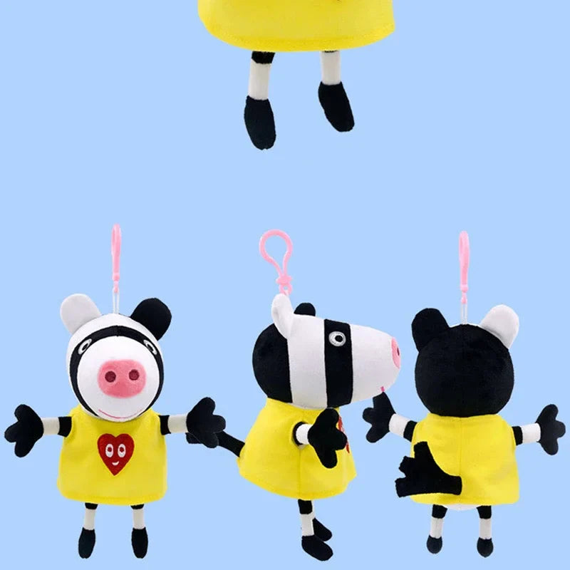 Peluches Peppa Pig et George authentiques de 19 cm, porte-clés de haute qualité, pendentif poupée animal de dessin animé, cadeaux d'anniversaire pour enfants