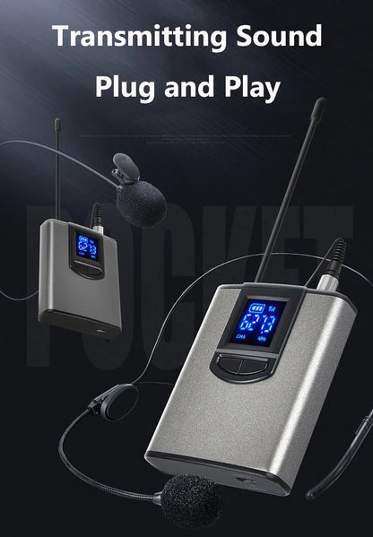 UHF Speech Wireless Microphone Lapel Headset Mini Portable Receiver Transmitter Professional Public Speaking Plug And Play