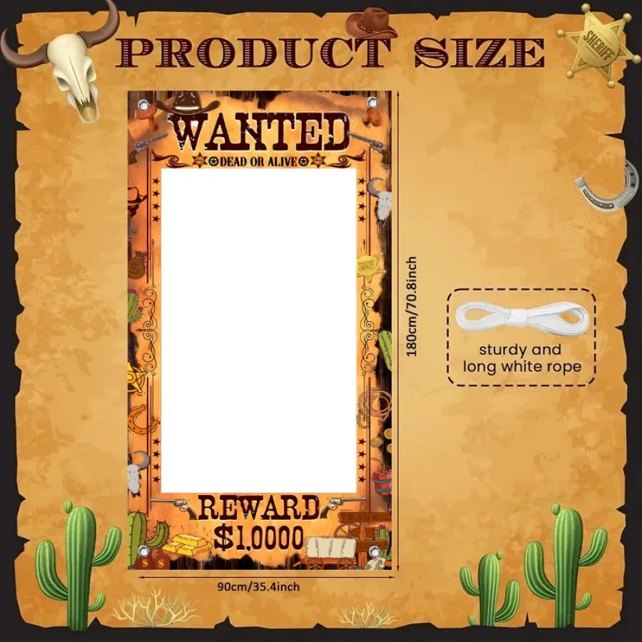 Vibrant Cowboy Party Banner, 1 Piece, Western Theme Decorations Perfect for Birthday, Shower, and Photo Prop with Wild Back