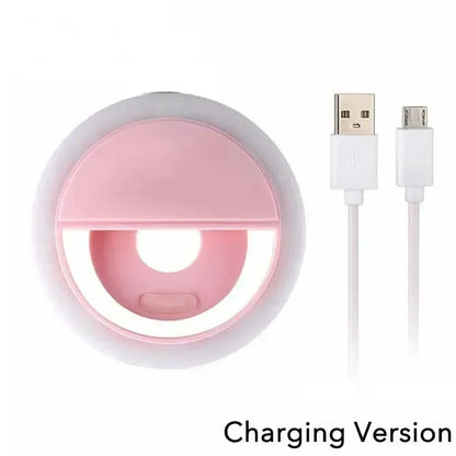 Anneau lumineux Led pour Selfie, Portable, Charge USB, lampe d'objectif de téléphone Portable, diffusion en direct, vidéo, lumière de remplissage pour Selfie, pour tous les smartphones