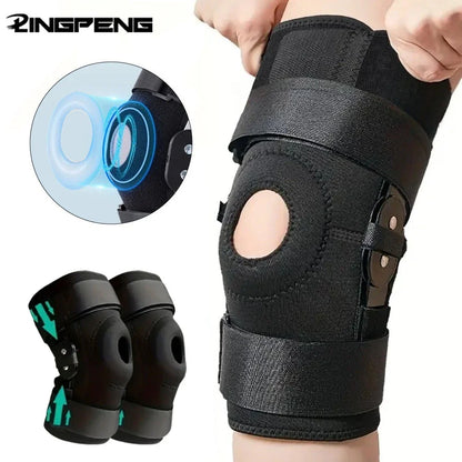 Genouillères articulées rotuliennes orthopédiques pour la douleur au genou avec ressorts Compression attelle en acier amovible Support genouillère
