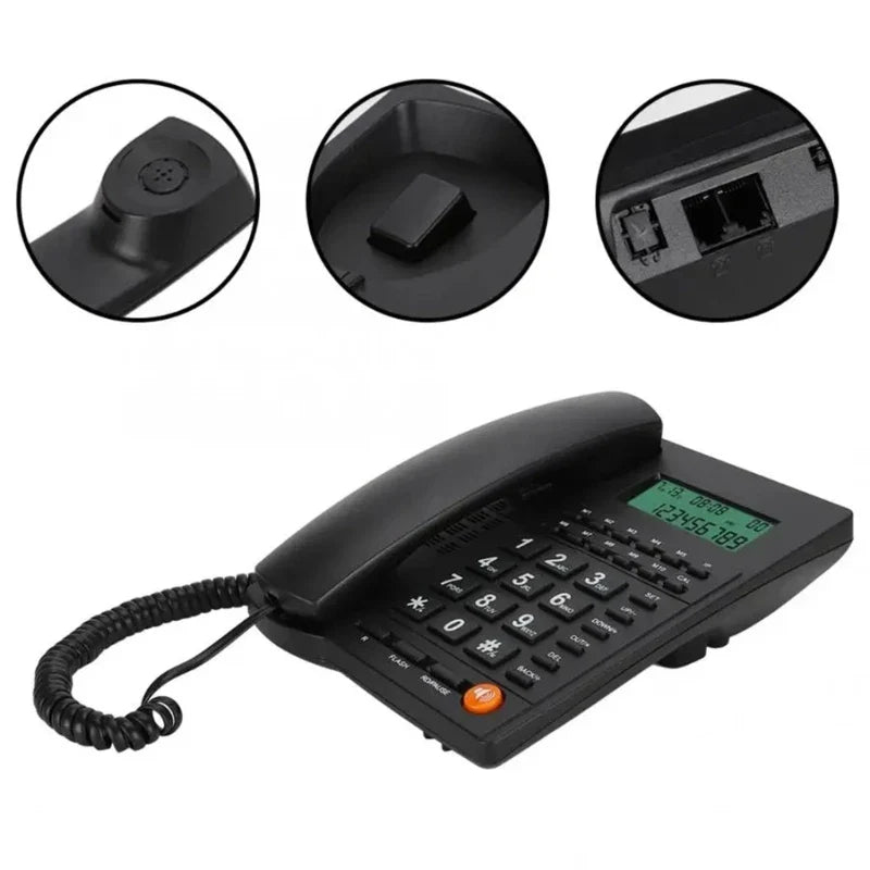 Téléphone fixe filaire DX11 avec grosses touches et identification de l'appelant, téléphone fixe pour bureau, hôtel, réception