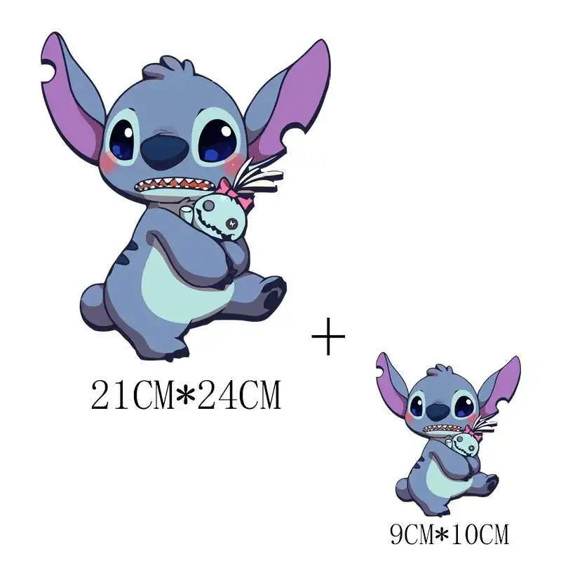 Cute Stitch MINISO Lilo & Stitch Heat Transfer Stickers Iron-on Transfers For Clothing Thermoadhesive Adhesive Patches Kawaii