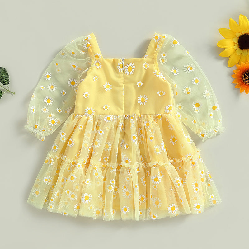 Pudcoco-Robe princesse en tulle à manches longues pour bébé fille, robe trapèze pour tout-petit, élégante, AndrPrint Destroy, maille, fête, 3M-3T