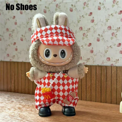 Tenue de travail Vêtements pour poupée Labubu Mode Café Fast-food Frites Hamburgers Tenue Vêtements Accessoires Cosplay
